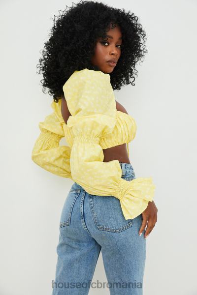 îmbrăcăminte House of CB top bralette henrietta lemon floral încrețit X4F68746