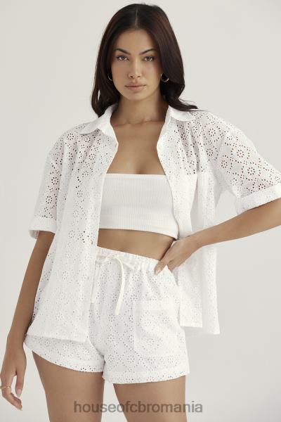 îmbrăcăminte House of CB cămașă albă din broderie englezească Carrie X4F68715