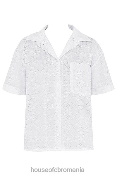 îmbrăcăminte House of CB cămașă albă din broderie englezească Carrie X4F68715