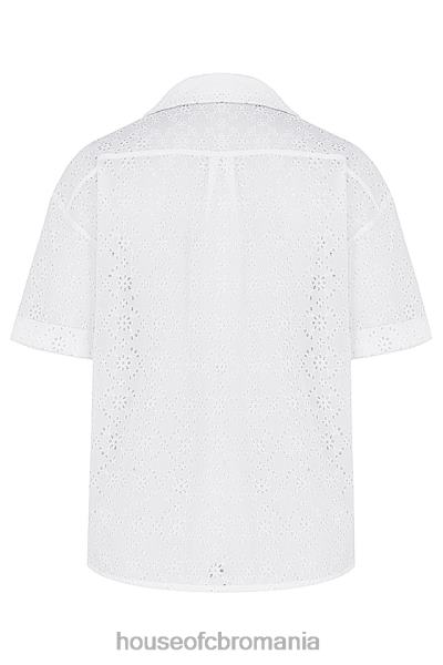 îmbrăcăminte House of CB cămașă albă din broderie englezească Carrie X4F68715