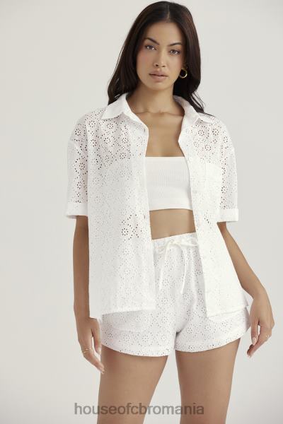 îmbrăcăminte House of CB cămașă albă din broderie englezească Carrie X4F68715