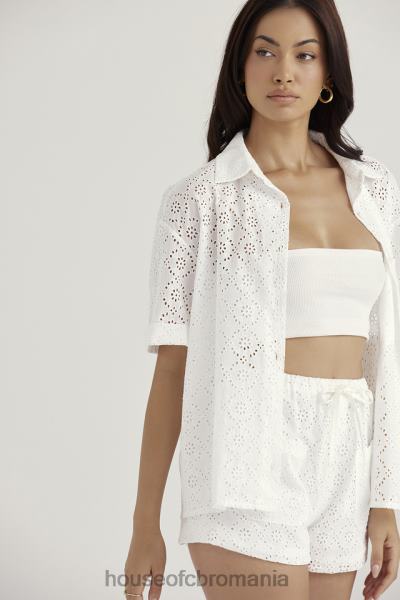 îmbrăcăminte House of CB cămașă albă din broderie englezească Carrie X4F68715