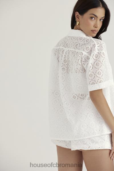 îmbrăcăminte House of CB cămașă albă din broderie englezească Carrie X4F68715
