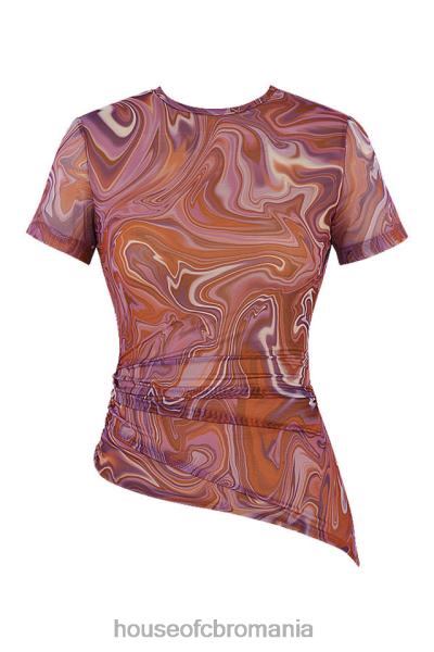 îmbrăcăminte House of CB tricou asimetric cu vârtej violet claudie X4F68750