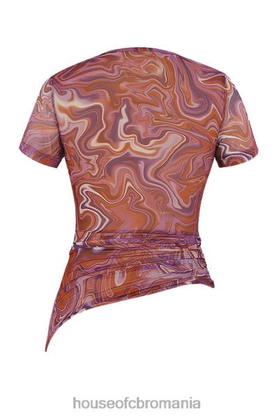 îmbrăcăminte House of CB tricou asimetric cu vârtej violet claudie X4F68750
