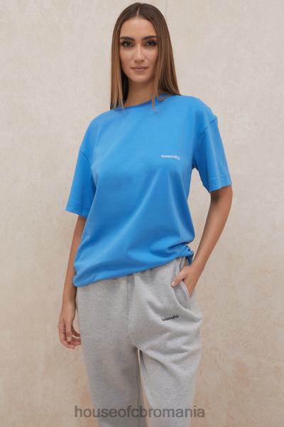 îmbrăcăminte House of CB tricou supradimensionat din jerseu de bumbac albastru quinn X4F68788
