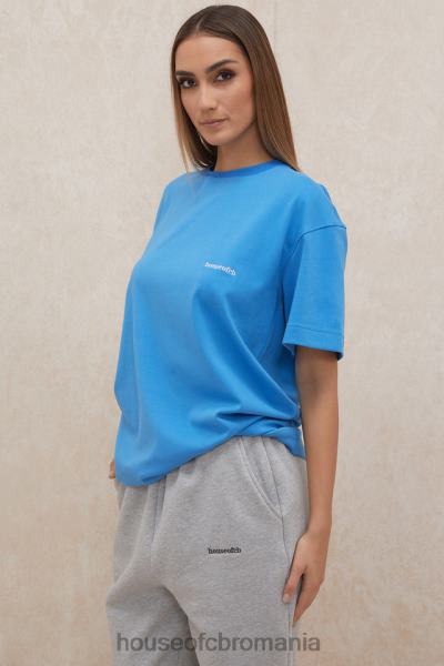 îmbrăcăminte House of CB tricou supradimensionat din jerseu de bumbac albastru quinn X4F68788