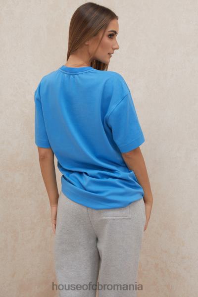 îmbrăcăminte House of CB tricou supradimensionat din jerseu de bumbac albastru quinn X4F68788