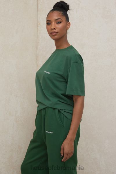 îmbrăcăminte House of CB tricou supradimensionat din jerseu de bumbac verde quinn X4F68789