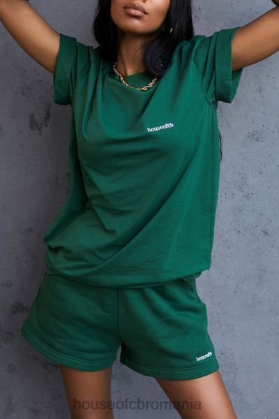 îmbrăcăminte House of CB tricou supradimensionat din jerseu de bumbac verde quinn X4F68789