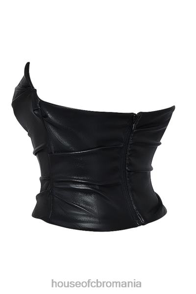îmbrăcăminte House of CB Corset din piele vegană saffira neagră X4F684