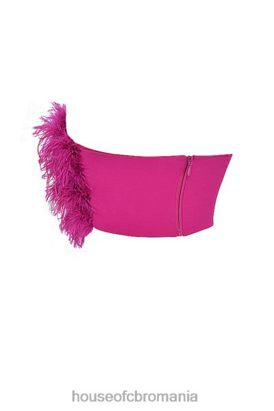 îmbrăcăminte House of CB Fenella roz fierbinte trimted bandeau X4F68698