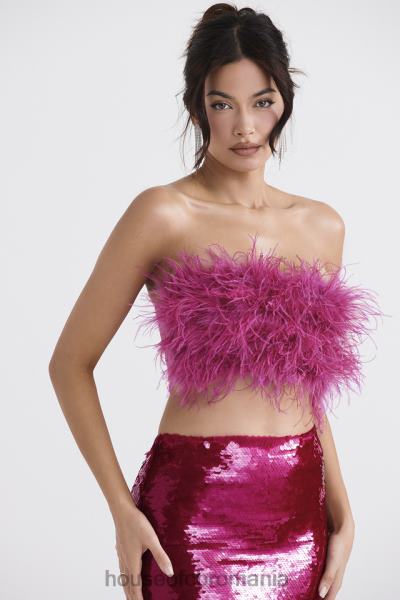 îmbrăcăminte House of CB Fenella roz fierbinte trimted bandeau X4F68698