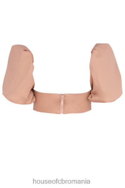 îmbrăcăminte House of CB bralet cu mâneci bufante hedy camel X4F68107