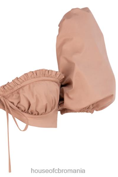 îmbrăcăminte House of CB bralet cu mâneci bufante hedy camel X4F68107