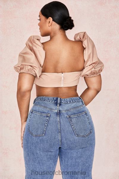 îmbrăcăminte House of CB bralet cu mâneci bufante hedy camel X4F68107