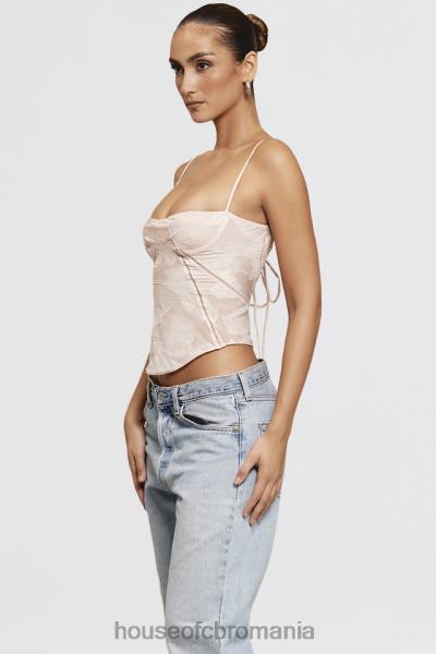 îmbrăcăminte House of CB camisole roz din dantelă florală lisette X4F68704