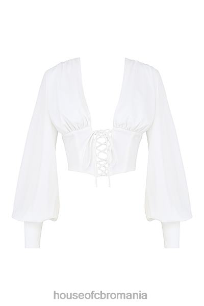 îmbrăcăminte House of CB corset alb mirabelle cu dantela X4F6882