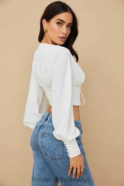 îmbrăcăminte House of CB corset alb mirabelle cu dantela X4F6882