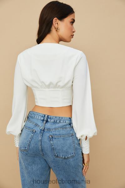 îmbrăcăminte House of CB corset alb mirabelle cu dantela X4F6882