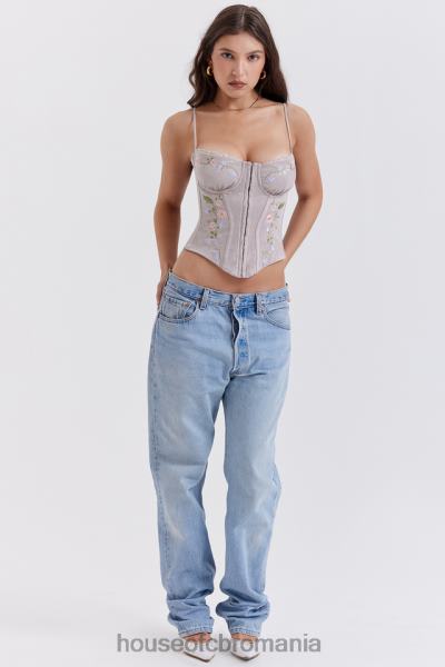 îmbrăcăminte House of CB corset brodat petunia lavanda deschisa X4F6826