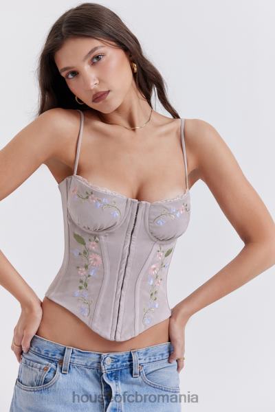 îmbrăcăminte House of CB corset brodat petunia lavanda deschisa X4F6826