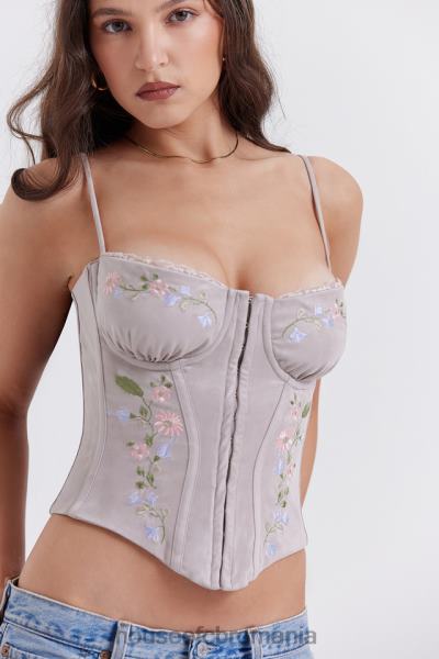 îmbrăcăminte House of CB corset brodat petunia lavanda deschisa X4F6826