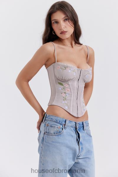 îmbrăcăminte House of CB corset brodat petunia lavanda deschisa X4F6826