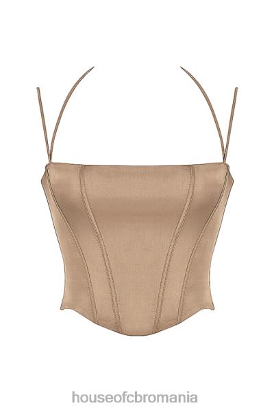 îmbrăcăminte House of CB corset chantelle latte din satin X4F6860