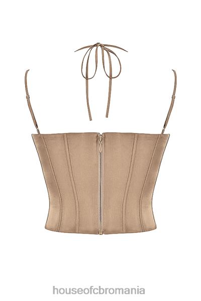 îmbrăcăminte House of CB corset chantelle latte din satin X4F6860