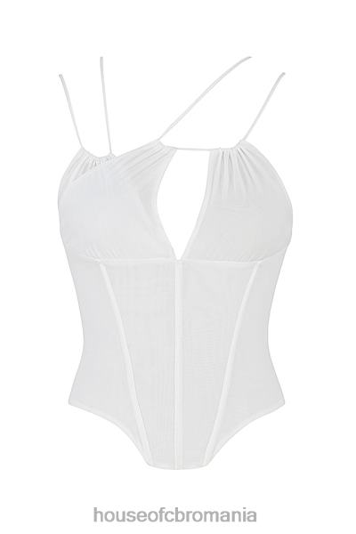 îmbrăcăminte House of CB corset cu bretele din sifon alb orla X4F6852