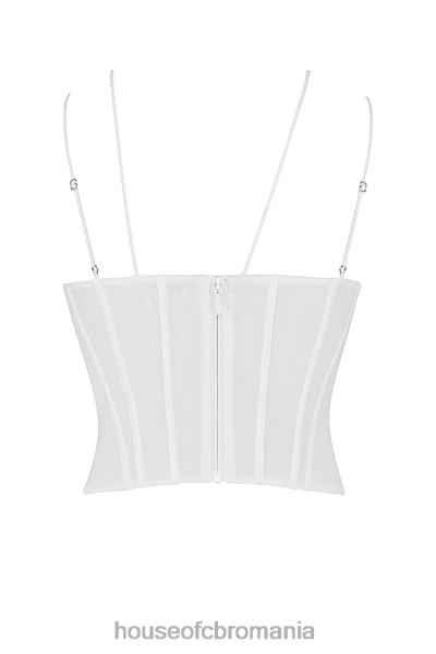 îmbrăcăminte House of CB corset cu bretele din sifon alb orla X4F6852