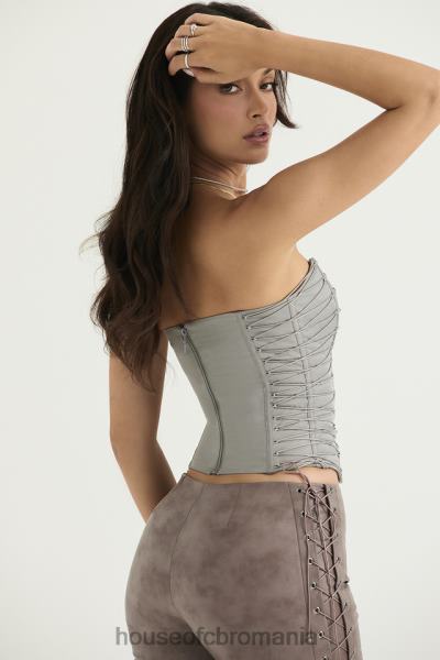 îmbrăcăminte House of CB corset cu șireturi mirabelle smoke X4F6840