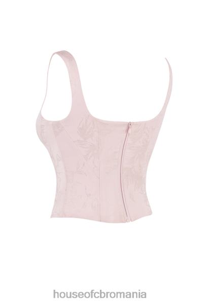 îmbrăcăminte House of CB corset cu paragate din satin floral roz rafa X4F6834