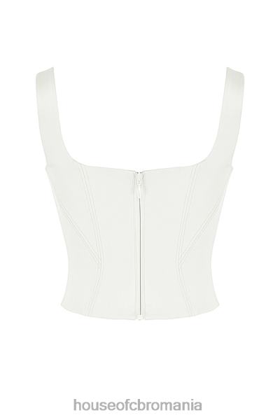 îmbrăcăminte House of CB corset cu paragate din satin ivoire rafa X4F6844