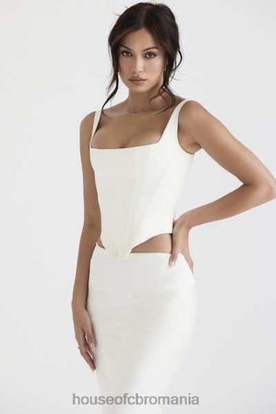 îmbrăcăminte House of CB corset cu paragate din satin ivoire rafa X4F6844