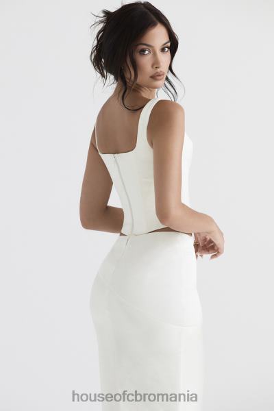 îmbrăcăminte House of CB corset cu paragate din satin ivoire rafa X4F6844
