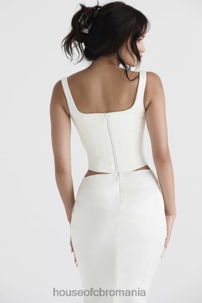 îmbrăcăminte House of CB corset cu paragate din satin ivoire rafa X4F6844