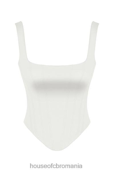 îmbrăcăminte House of CB corset cu paragate din satin ivoire rafa X4F6844