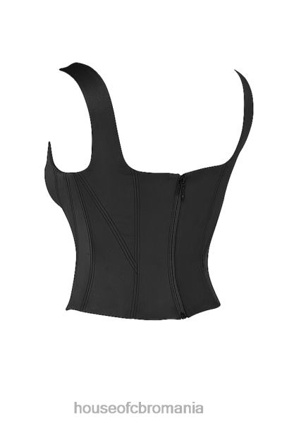 îmbrăcăminte House of CB corset cu paragate din satin negru rafa X4F6863