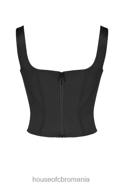 îmbrăcăminte House of CB corset cu paragate din satin negru rafa X4F6863