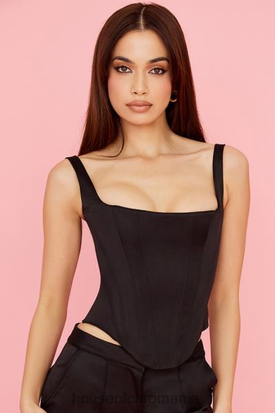 îmbrăcăminte House of CB corset cu paragate din satin negru rafa X4F6863