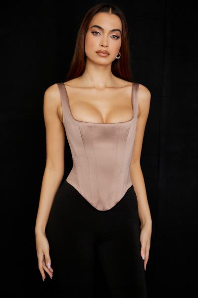 îmbrăcăminte House of CB corset cu paragate din satin piatra rafa X4F6868