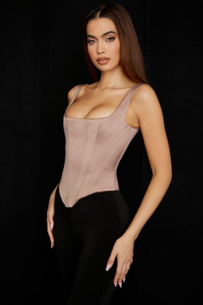 îmbrăcăminte House of CB corset cu paragate din satin piatra rafa X4F6868
