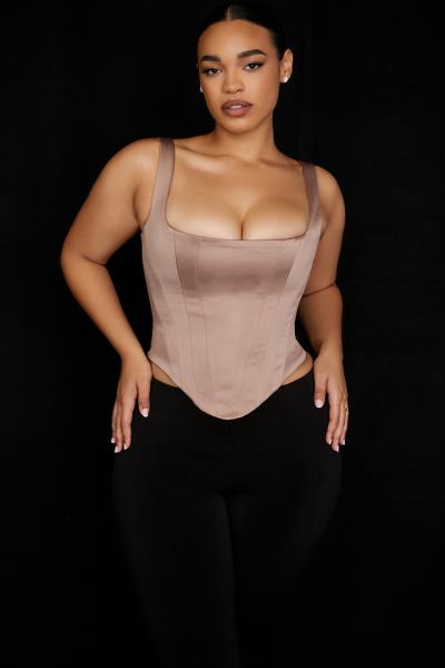 îmbrăcăminte House of CB corset cu paragate din satin piatra rafa X4F6868