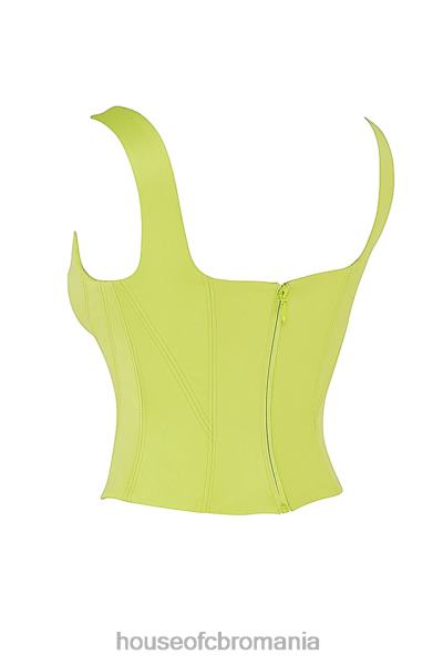 îmbrăcăminte House of CB corset cu paragate rafa lime satin X4F6869