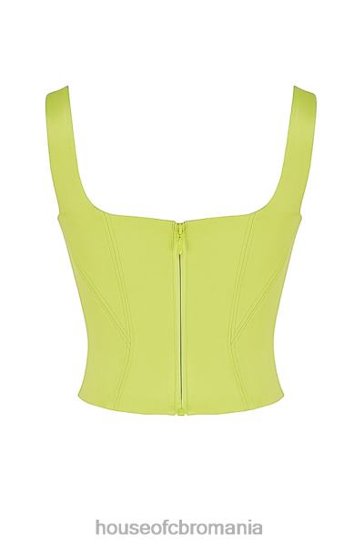 îmbrăcăminte House of CB corset cu paragate rafa lime satin X4F6869