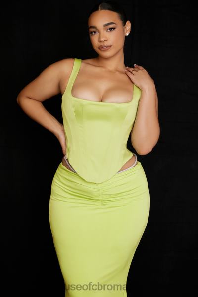îmbrăcăminte House of CB corset cu paragate rafa lime satin X4F6869