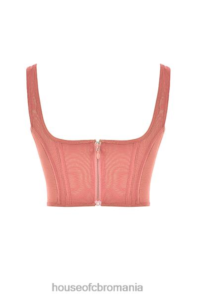 îmbrăcăminte House of CB corset cu plasă edetta rose X4F6873