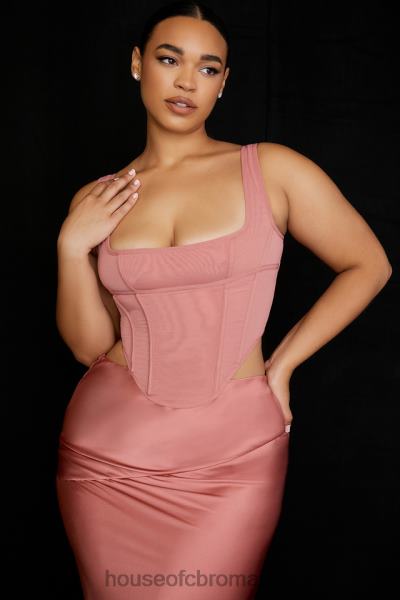 îmbrăcăminte House of CB corset cu plasă edetta rose X4F6873